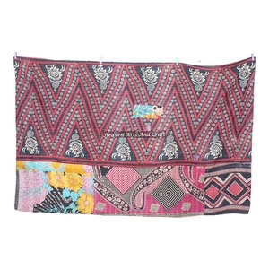 One Of A Kind Old Heavy 5 To 7 Layer Kantha Throw, Kantha From India Handmade Vintage Kantha Sari <b>Quilt</b> Indian Reversible <b>Quilt</b> - Product Image 1