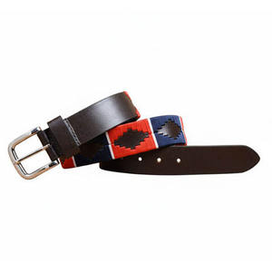 Ceinture de polo classique pour homme en cuir véritable, brodée personnalisée, pour l'équitation - Vente en gros ODM/OEM - Product Image 3