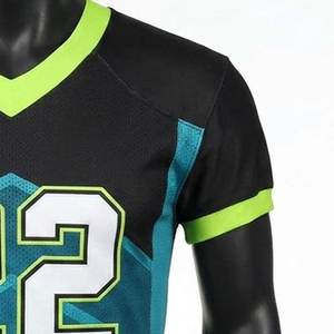 Maillot de football américain personnalisé avec nom d'équipe, sublimation de haute qualité, manches courtes, respirant, vêtements de sport unisexes - Product Image 5