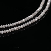 Perles Rondelles Facettées en Diamant Blanc Naturel 1,8-2,2 mm 16 Pouces Pierres Libres pour la Fabrication de Bijoux