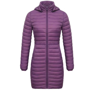 Precio de Fábrica, Chaqueta Larga Acolchada con Capucha para Mujer, Color Sólido, Cierre de Cremallera, Manga Larga, Ropa de Abrigo Cálida para Invierno, OEM ODM - Product Image 5