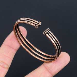 Vintage Hammered Pure <b>Copper</b> Classic Women's Adjustable Open <b>Bangle</b> Artisan Boho Fashion Jewelry <b>Bangles</b> - Product Image 2