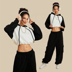 High Quality Winter Waterproof Oversize Cropped <b>Hoodie</b> Custom Stringless Zipper Thick Fleece Printed Plus Size Women's - Product Image 1