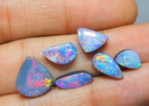 Australian <b>Opal</b> Doublet Cabochon Multi Fire Natural <b>Opal</b> Loose Gemstone for Jewelry Making - Product Image 2