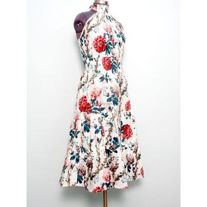 Women's <b>Romantic</b> Sweet Summer Long Floral Print 100% Cotton Eco-Friendly Kimono <b>Dress</b> Natural Waist Soft Casual Beach Sleepwear - Product Image 4