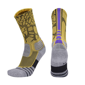 Athletic Crew <b>Socks</b> Red Gray Solid Spandex Digital Printing Breathable Knitted Basketball for Adults Winter Wear - Product Image 3