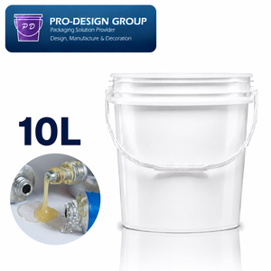 10L Plastic Adhesive <b>Bucket</b> <b>with</b> Flat <b>Lid</b> for Industrial Adhesive, ISO 9001 Manufacturer - Product Image 1