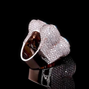 Anillo de diamantes de moissanita con incrustaciones de mariposa, plata 925, engaste pavé, piedra azul, anillo llamativo para mujer - Product Image 6