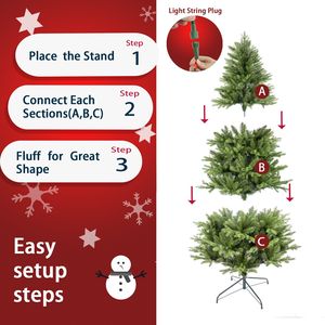 Everett Balsam Green <b>Artificial</b> Christmas <b>Tree</b> with 550 Multi-Colour LED Lights and 2286 Branch Tips Prelit PE PVC Metal Stand - Product Image 6