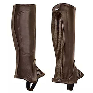 Custom Genuine Leather Case Equestrian <b>Half</b> <b>Chaps</b> High Quality Cowhide Horse Riding Leg Protectors For Adult Bags LHC-0025 - Product Image 1
