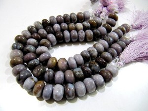 Perles d'agate naturelle lisse de couleur gris-violet, forme ronde, 11-12 mm - Product Image 4