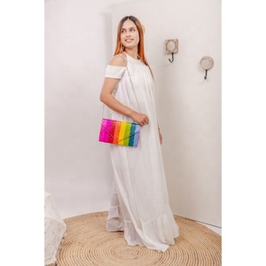 LW Fashionable Bead Cross Body Banjara Purse <b>Chain</b> Clutch Handbag for Summer Weddings Bride's <b>Name</b> Bag Comfortable Shoulder Bag - Product Image 2
