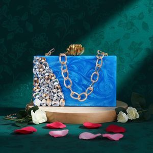 Decorative <b>Beaded</b> Epoxy Resin Clutch Evening Bag With Resin Handle Event Festive Party Trending Luxury Fashion Statement Purse - Product Image 3