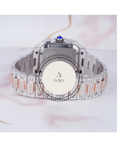 Reloj Mecánico de Lujo con Diseño de Serpiente, Cuadrado, de Acero Inoxidable, con Diamantes Moissanite VVS, Analógico, de Alta Calidad, Totalmente Adornado con Piedras - Product Image 5