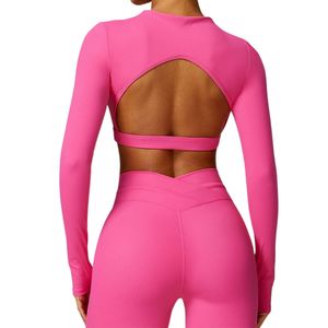 เสื้อกล้ามครอปแขนยาวสำหรับผู้หญิง คุณภาพสูง แบบเรียบง่าย สำหรับออกกำลังกาย ขายส่งตามสั่ง - Product Image 6