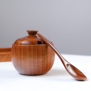 Juego de 3 recipientes de madera para condimentos con soporte para condimentos de alimentos Olla caliente de madera de alta calidad Condimentos y soportes para especias - Product Image 6