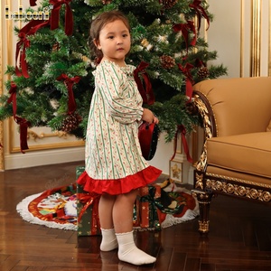 Girl Smocked Corduroy Dress O-Neck Collar A-Line <b>Mini</b> Style 100% Cotton Children's Autumn Eco-Friendly ODM OEM Wholesale Vietnam - Product Image 4