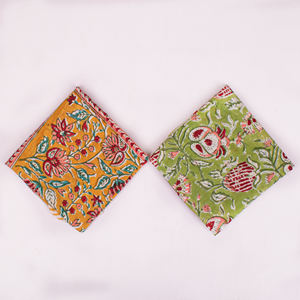 Foulard carré multifonctionnel en popeline de coton imprimé au bloc, écologique, fait main, ethnique, tendance, idéal pour les voyages et les cadeaux - Product Image 3