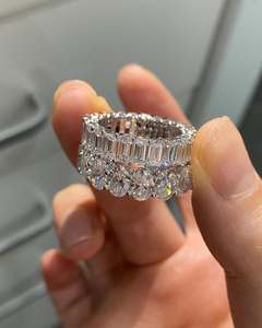 Most Selling 925 Sterling <b>Silver</b> <b>Emerald</b> Cut Moissanite <b>Ring</b> for Formal Dinner and Corporate Events Use for Worldwide Supply - Product Image 1