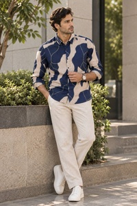 Camisa de manga larga para hombre de primera calidad, 100% algodón, tela suave y transpirable, ideal para uso casual en la oficina o el trabajo, disponible para la venta. - Product Image 6