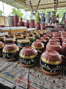 Set 6 Eco-Friendly Handmade Organic Natural Clay Mud Tea Coffee Cups Portable Vintage Style Small High Quality - Product Image 3