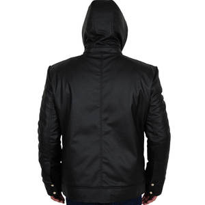 Chaqueta de Cuero Genuino Premium para Hombre, Nueva Colección 2026, Estilo Motero con Capucha de Lona para Invierno - Product Image 2