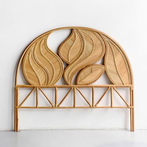 Wooden <b>bed</b> headboard eco friendly cane <b>rattan</b> bedhead headboards for bedroom furniture decor - Product Image 2