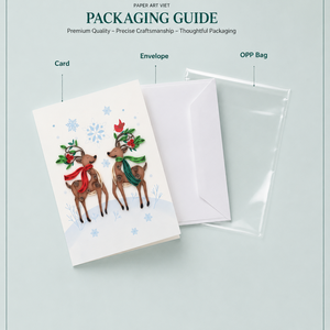 Tarjeta de Felicitación 3D Hecha a Mano de Lujo con Diseño de Reno Navideño, Tarjeta de Regalo de Papel Hecha a Mano al por Mayor, Fabricante de Tarjetas de Felicitación - Product Image 5