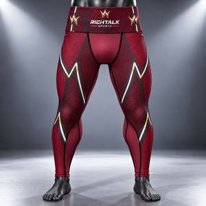 Men's Basketball Fitness Training Tight-Fitting Leggings High-<b>Elasticity</b> Breathable Quick-Drying Five-Point Full-Length Solid - Product Image 1