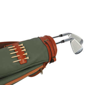 Bolsa de Golf Portátil Resistente Sunday - Lona Vintage y Cuero con Bolsillos con Cremallera, Ligera, Completamente Impermeable para 18 Hoyos - Product Image 4