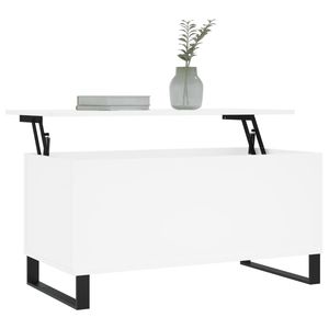 Tavolino da caffè medio bianco in legno ingegnerizzato e metallo - Product Image 3