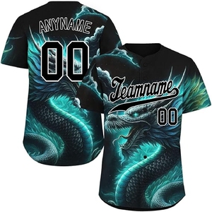 Maillot de baseball sublimé élégant avec fermeture boutonnée intégrale et look d'équipe sportive professionnelle - Product Image 1