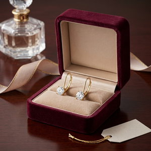 ต่างหูเพชรทรงหยดน้ำ 1.50 กะรัต เพชรเพาะเลี้ยงในห้องปฏิบัติการ ทอง 14K เพชรเดี่ยว 0.75 กะรัต ต่างหูเพชรทรงห้อย ทรงเหลี่ยมบริลเลียนท์ คลาสสิก สวยงาม - Product Image 5