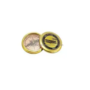 Pocket Sundial Kompas Handgemaakt Cadeau Nautisch Messing Antiek Mini Kompas