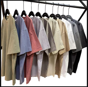 Camisetas Oversize de Algodón 100% con Lavado Ácido, Tejido Vintage, Bordado, Transpirables, Ecológicas, Unisex, de Corte Holgado, con Estampado Digital, Lisas - Product Image 1