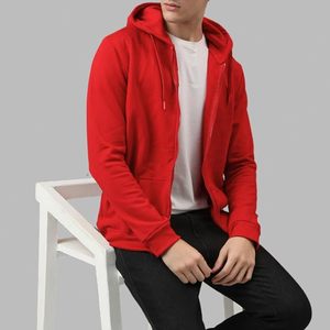 New Stylish OEM Service Men's 100% Cotton Long Sleeve Shoulder Slope Neck Tape Solid Color Comfortable Zip Hoodie Bangladesh - Product Image 5