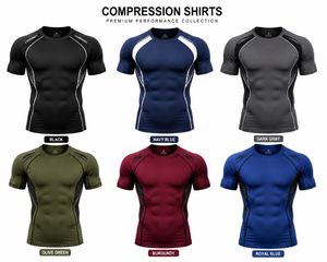 Men's Blue Full Sleeve Compression Rash Guard Eco-Friendly Spandex/Polyester Quick Dry Breathable <b>Athletic</b> Workout Top - Product Image 6