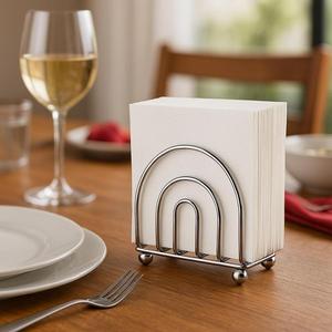 Support de serviettes en métal pour restaurant avec base en bois, présentoir de table, prix d'usine - Product Image 5