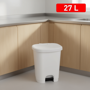 Poubelle CUBO PEDAL 27L à couvercle rabattable blanche, poubelle de qualité supérieure - Product Image 3