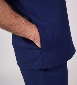 Tenues médicales d'hôpital pour hommes, ensembles de blouses à manches courtes et pantalons de jogging, en coton tissé réutilisable 100% respirant, OEM - Product Image 2