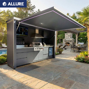 Allure Cuisine extérieure sur mesure en acier inoxydable avec <span class=keywords><strong>barbecue</strong></span>, résistante aux intempéries, dotée d'une porte électrique et d'un abri - Product Image 1