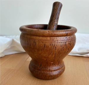 Mortero y pilón de madera para medicina herbal, especias, utensilios de cocina y artesanías. Mortero y pilón de madera populares. ¡Gran oferta! - Product Image 1