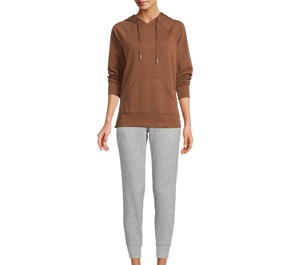 LOVENA WEAR Women's <b>Brown</b> Hooded Sweatshirt Pockets Tassel Regular Fit 100% Cotton Anti-Pilling Breathable Winter Casual Wear - Product Image 1