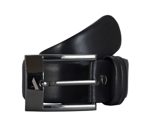 Ceinture noire unie en gros / Ceinture Polo 100% cuir véritable avec motif brodé OEM/ODM accepté - Product Image 4