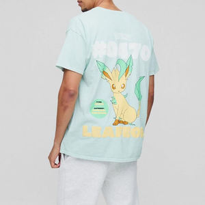 T-shirt à manches courtes et col rond bleu clair pour homme Pokémon, coupe classique, jersey décontracté imprimé - Product Image 5