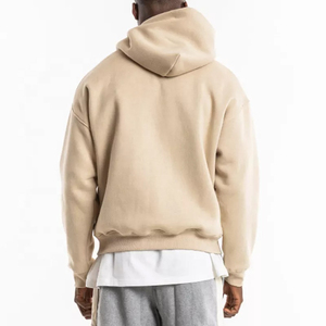High Quality Cotton Terry Oversize Hoodie Streetwear <b>Thick</b> <b>Fleece</b> Drop Shoulder Plain Blank Custom Men Hoodies - Product Image 1