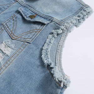 Gilet en jean sans manches pour homme, fabriqué en usine, le plus vendu, avec poches avant – Gilets et vestes en jean en promotion - Product Image 6