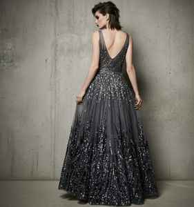 Vestido de Noche de Lentejuelas Gris Oscuro de Lujo al por Mayor de Alta Demanda, Vestido Largo Formal Personalizado para Fiesta de Graduación, Proveedor de Fábrica - Product Image 2