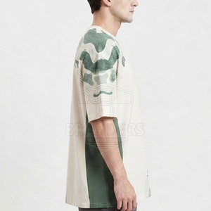 เสื้อยืดคอตตอนพรีเมียมทรงโอเวอร์ไซส์สำหรับผู้ชาย ทรงหลวม ไหล่ตก คอกลม แขนสั้น ทรงบ็อกซี่ เสื้อผ้าสั่งทำขายส่ง - Product Image 5