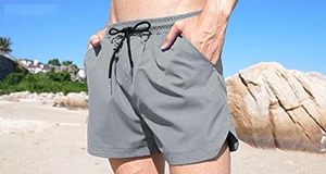 Short de bain décontracté pour homme, séchage rapide, respirant, antibactérien, imperméable, protection UV, léger, taille mi-haute élastique, imprimé floral - Product Image 2
